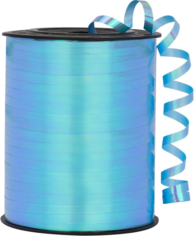 OMISELIO Light Blue Iridescent Curling Ribbon - 500 Yard, Perfect for Gift Wrapping, Baby Showers, Birthdays & Christmas - Image 1